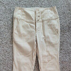 Free People Frankie Skinny Pants Striped Gold